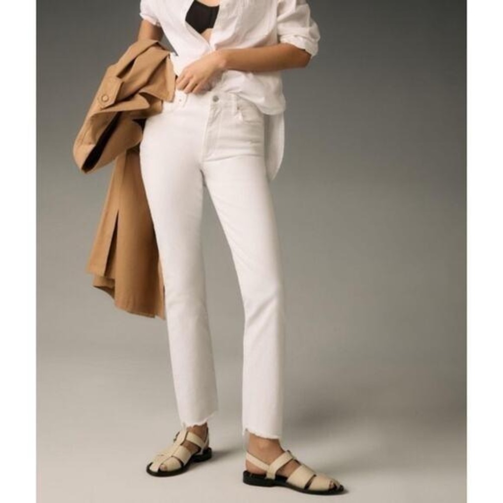Paige Jacqueline Raw Hem Crop Jeans neutral Size 28‎